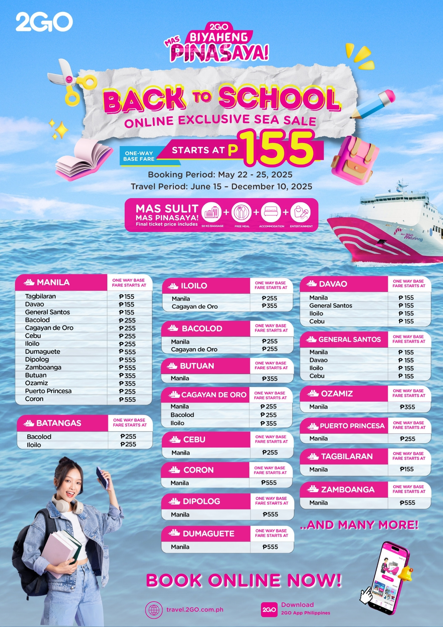 2GO Travel Summer Sea Sale for Philippine destinations for April to June 2025